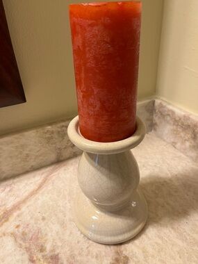 Cream Ceramic Candle Holder - Home Accents Candle not included